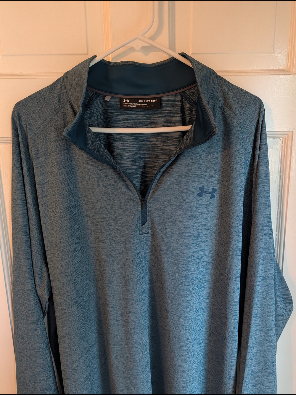 Under Armour Heather Blue Quarter-Zip Pullover 2XL
